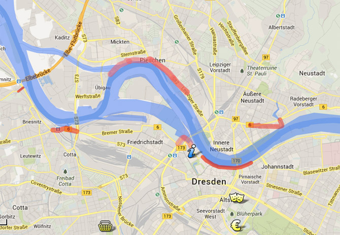 Hochwasserhilfe Dresden - Google maps